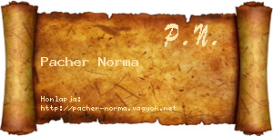 Pacher Norma névjegykártya